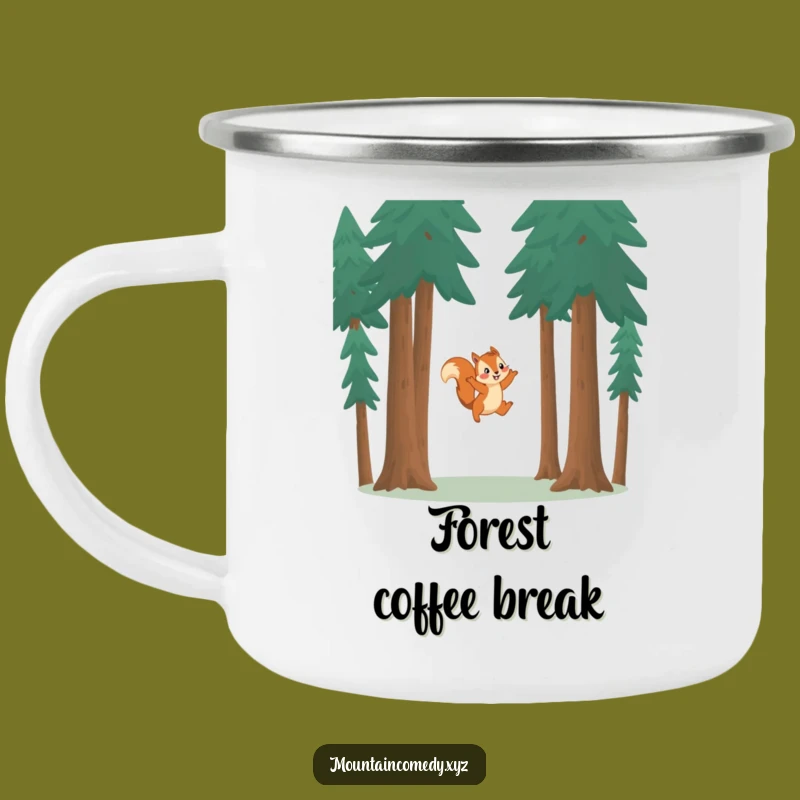 Funny Squirrel Leaping Camping Mug: Hilarious Outdoor Playfulness Gift