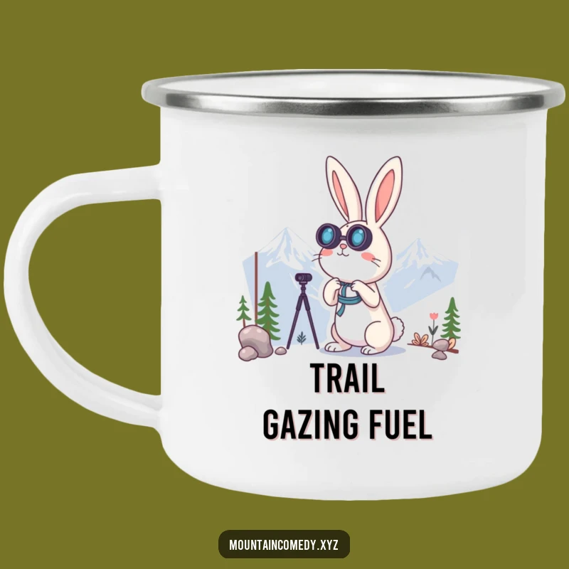 Funny Rabbit Binoculars Camping Mug: Hilarious Explorer's Outdoor Gift