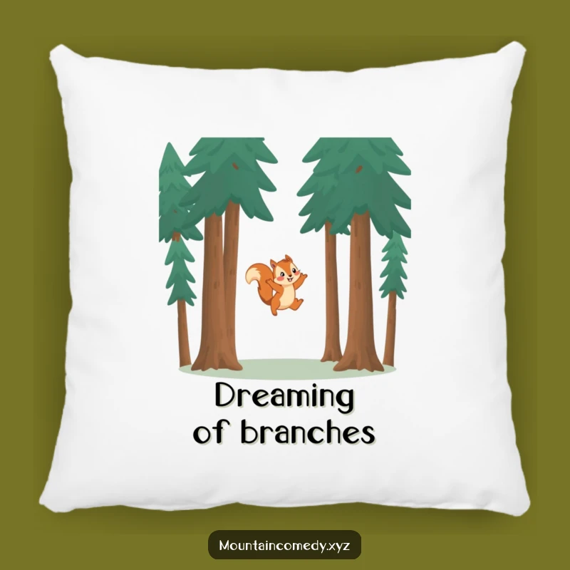 Funny Squirrel Leaping Pillow: Cozy Playfulness and Forest Decor Gift