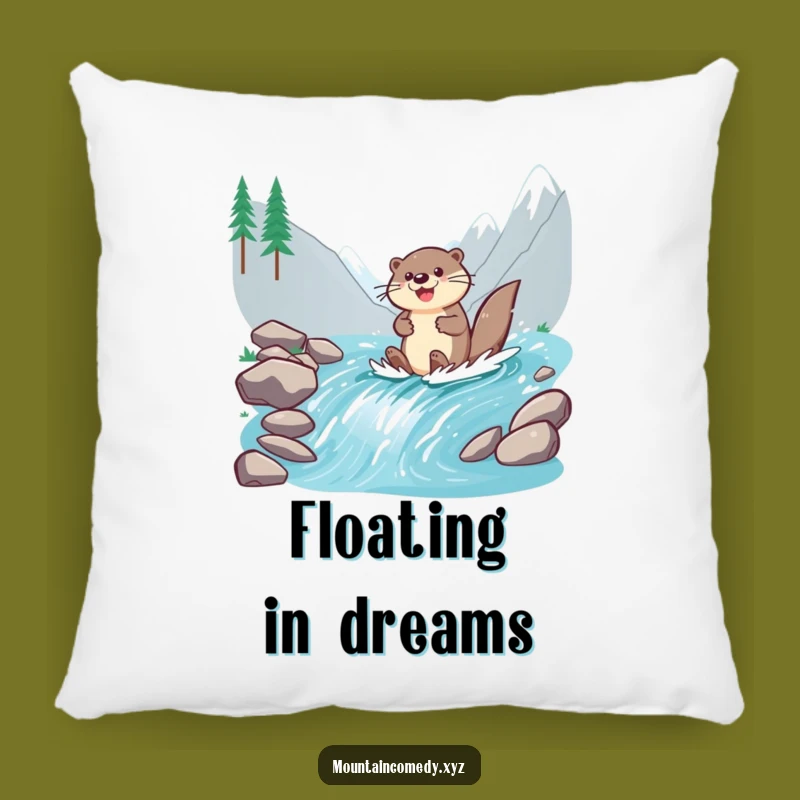 Funny Otter Paddling Pillow: Cozy Cheer and Stream Decor Gift