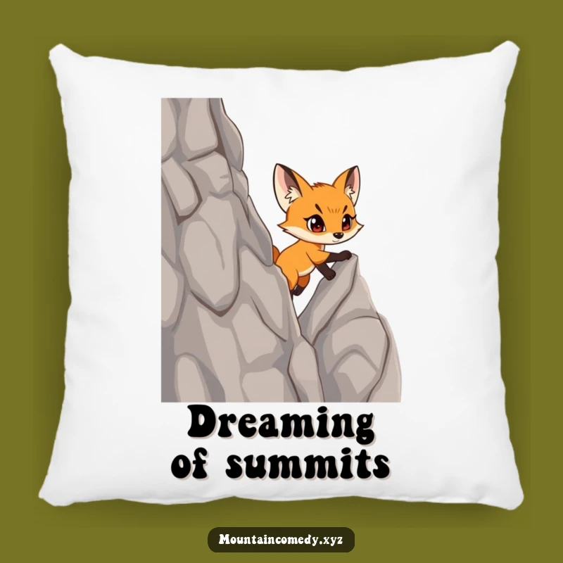 Funny Fox Cub Climbing Pillow: Cozy Motivation and Hilarious Adventure Accent Gift
