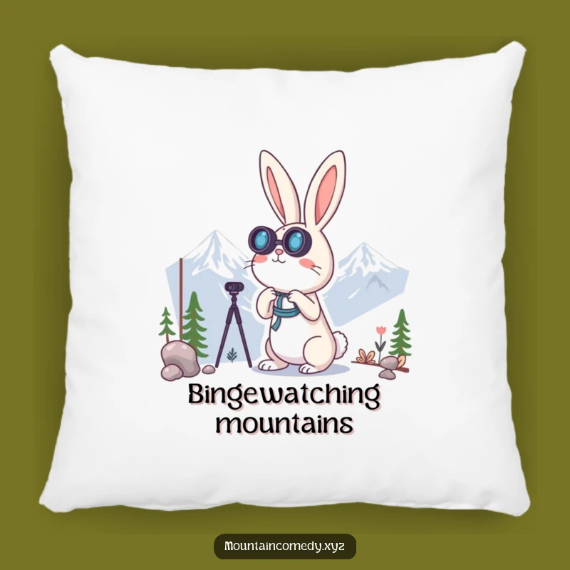 Funny Rabbit Binoculars Pillow: Cozy Curiosity and Whimsical Decor Gift