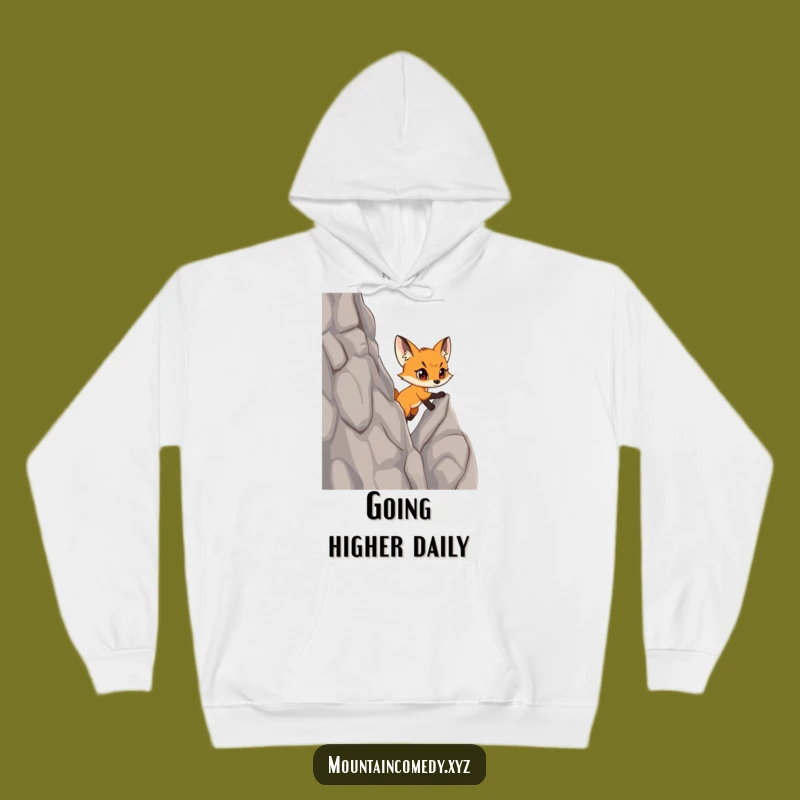 Funny Fox Cub Climbing Hoodie: Cozy Determination and Hilarious Adventure Gift