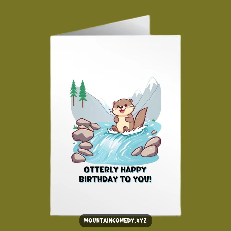Free Printable Otter Birthday Card: Paddling Fun Downloadable Funny Gift