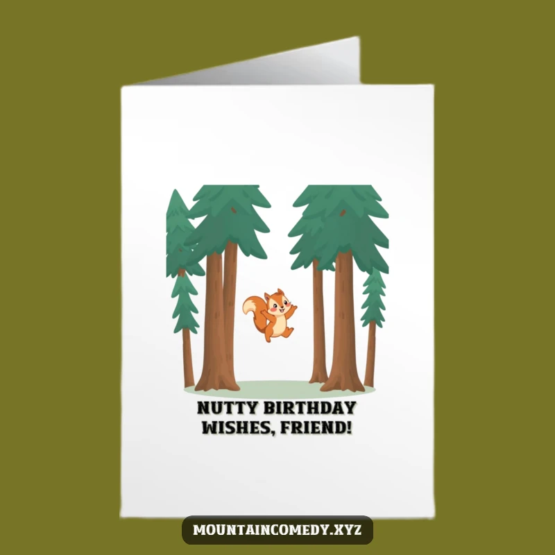 Free Printable Squirrel Birthday Card: Playful Leaper Funny Downloadable Gift