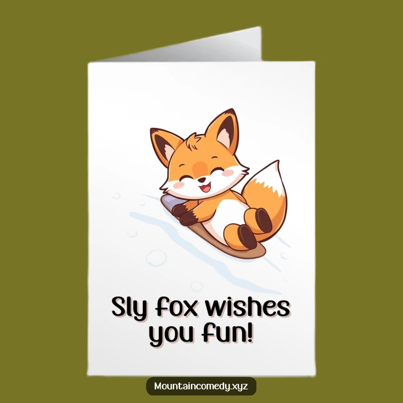 Free Printable Fox Birthday Card: Hilarious Snow Slide Fun, Downloadable Greeting