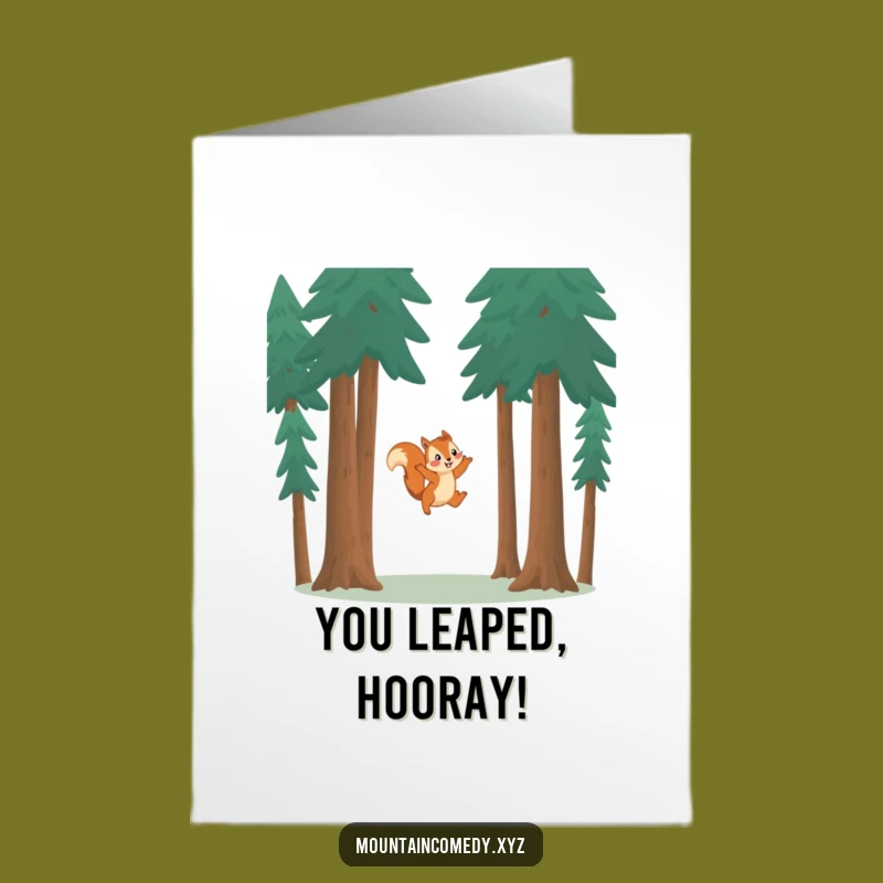 Free Printable Squirrel Congrats Card: Acrobatic Success Funny Downloadable
