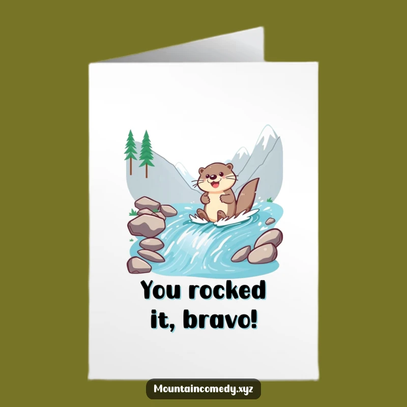Free Printable Otter Congrats Card: Stream Success Funny Downloadable