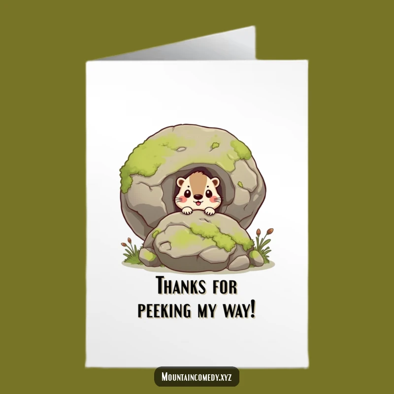 Free Printable Marmot Thank You Card: Peek-a-Thank You Downloadable Gift
