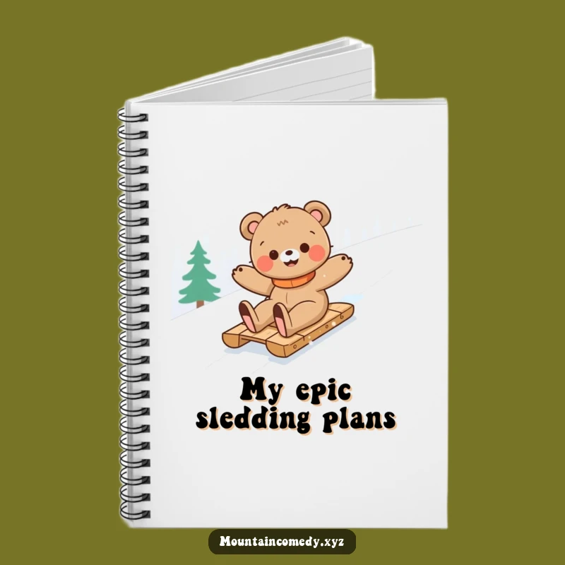 Funny Bear Cub Sledding Notebook: Hilarious Adventure Journal Gift for Writers