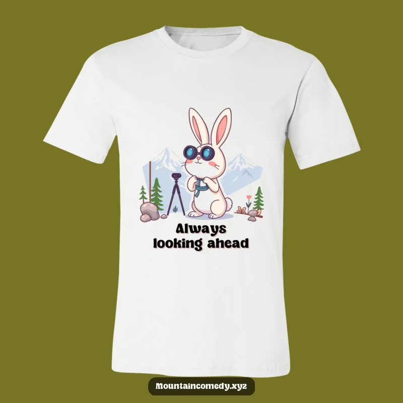 Funny Rabbit Binoculars T-Shirt: Curious Explorer Tee for Nature Lovers