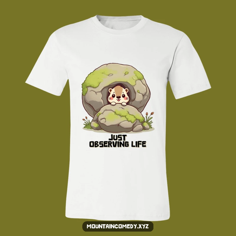 Funny Curious Marmot T-Shirt, Adventurous Humorous Gift for Outdoor Fans