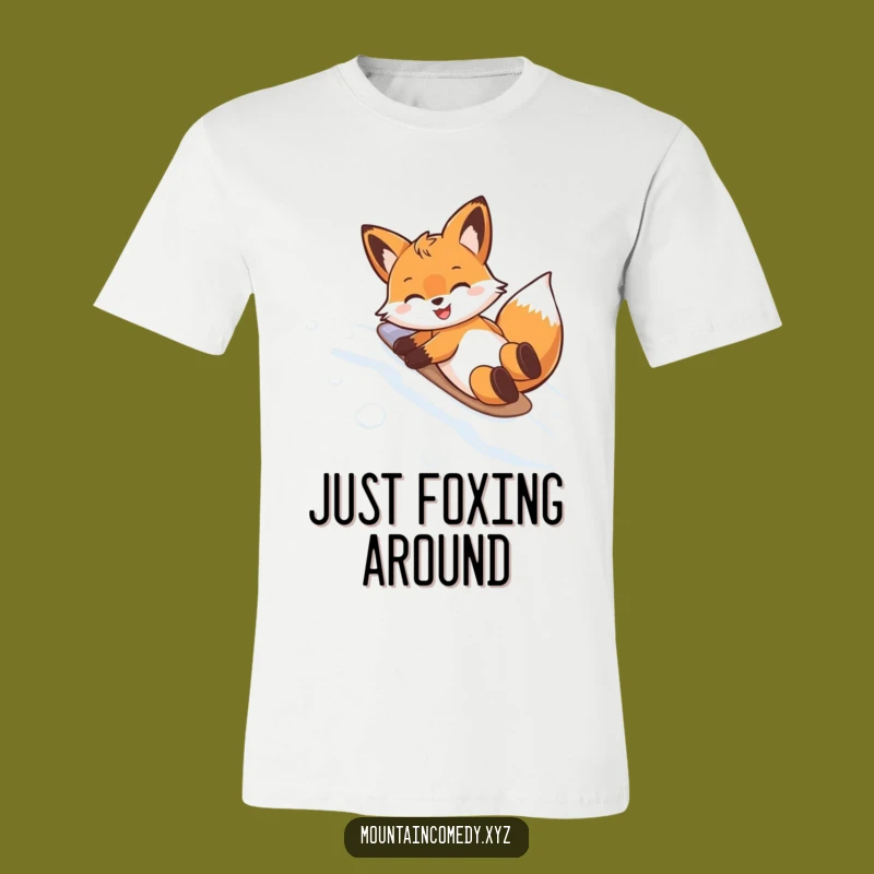 Funny Fox Belly Slide T-Shirt: Express Your Joyful Descent with This Hilarious Tee